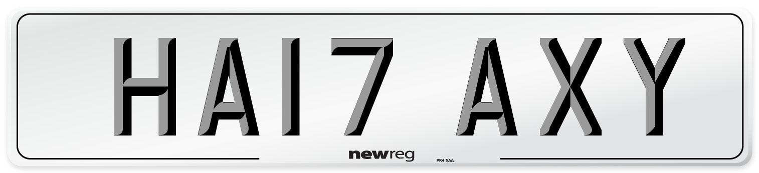 HA17 AXY Number Plate from New Reg